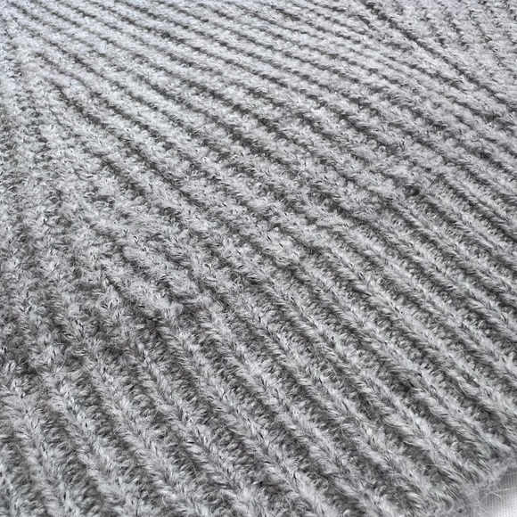 Leith Heather Gray Cropped Sweater Alpaca Wool Blend Fluffy Small - Picture 2 of 8